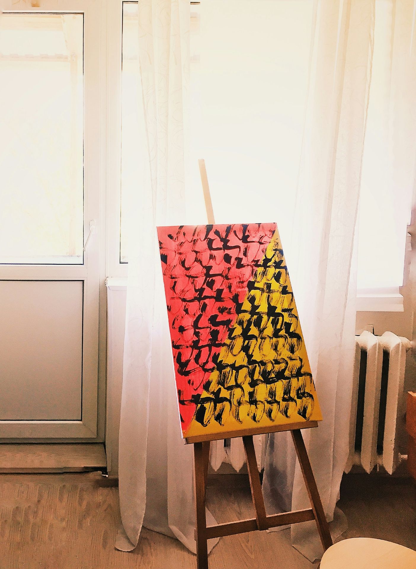red and yellow painting